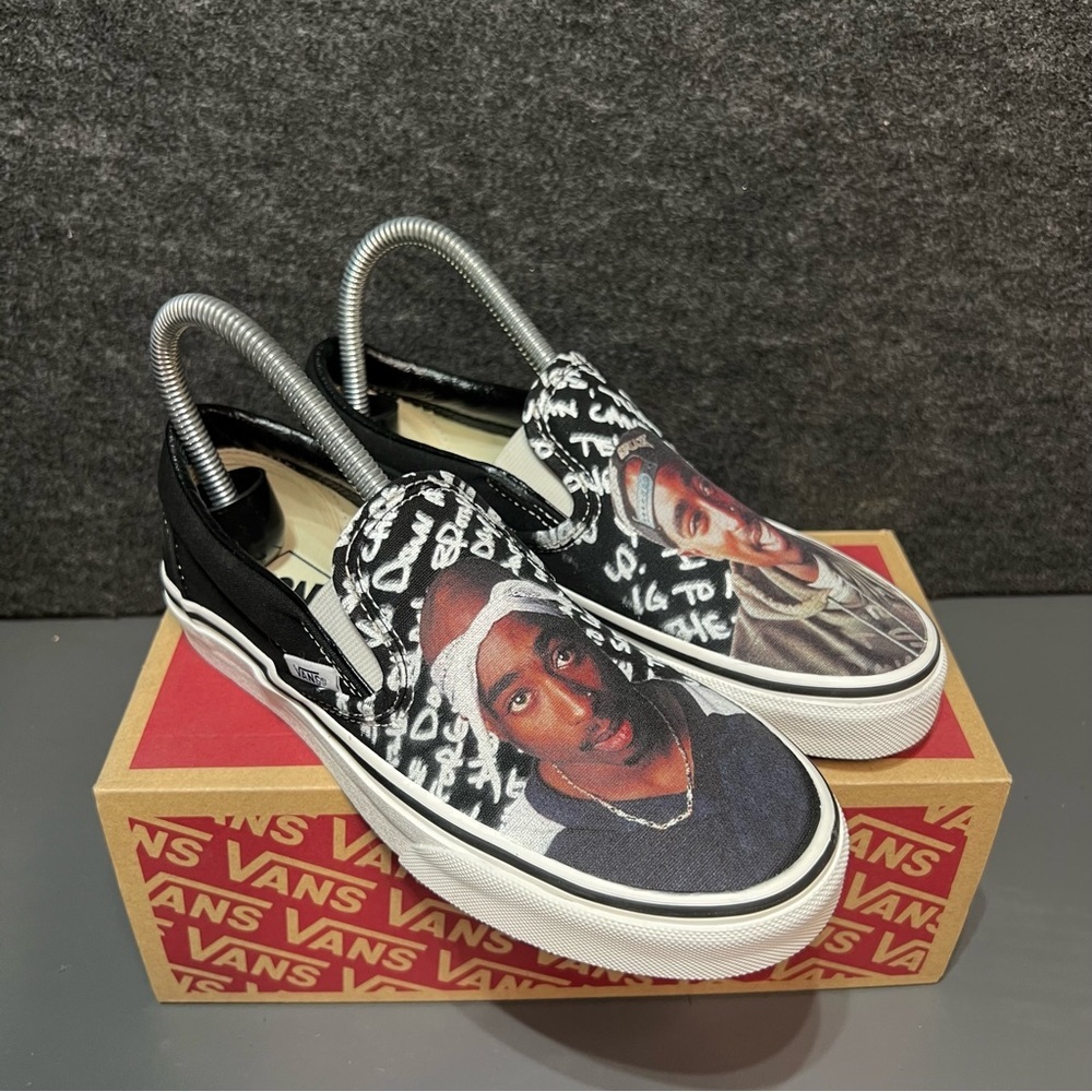 Vans “Tupac” Slip On Custom Vans Size 6 Women’s/4.5 Mens